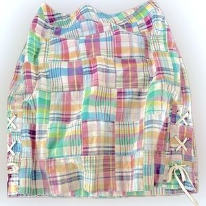 - NWOT Talbots mini Madras patch skirt 4P
